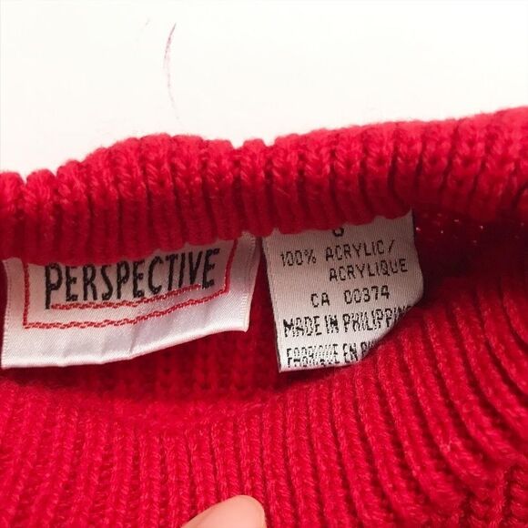 Vintage Perspective red knit sweater EUC 6Y - Picture 6 of 7